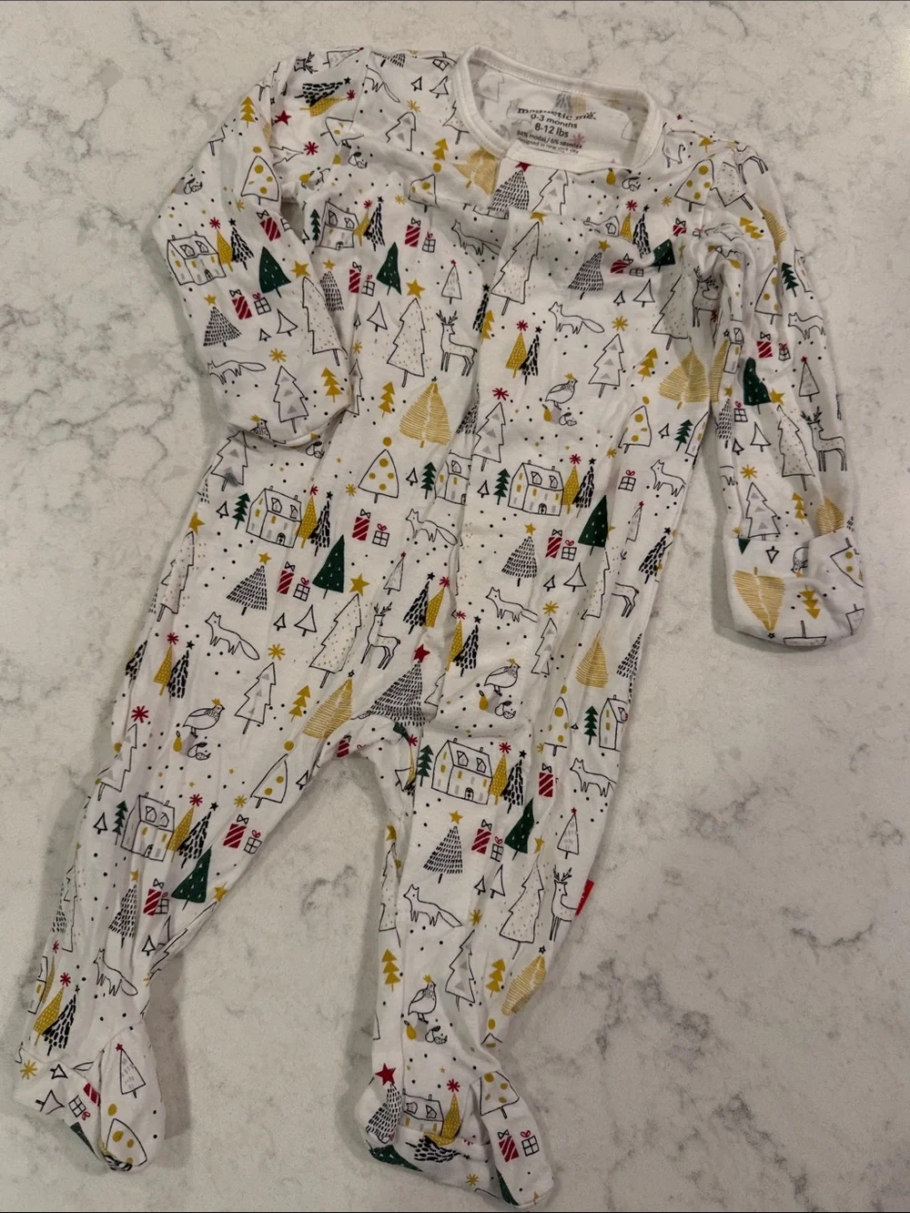 3 month holiday wear including Cozy Brown Sherpa Footed One-Piece